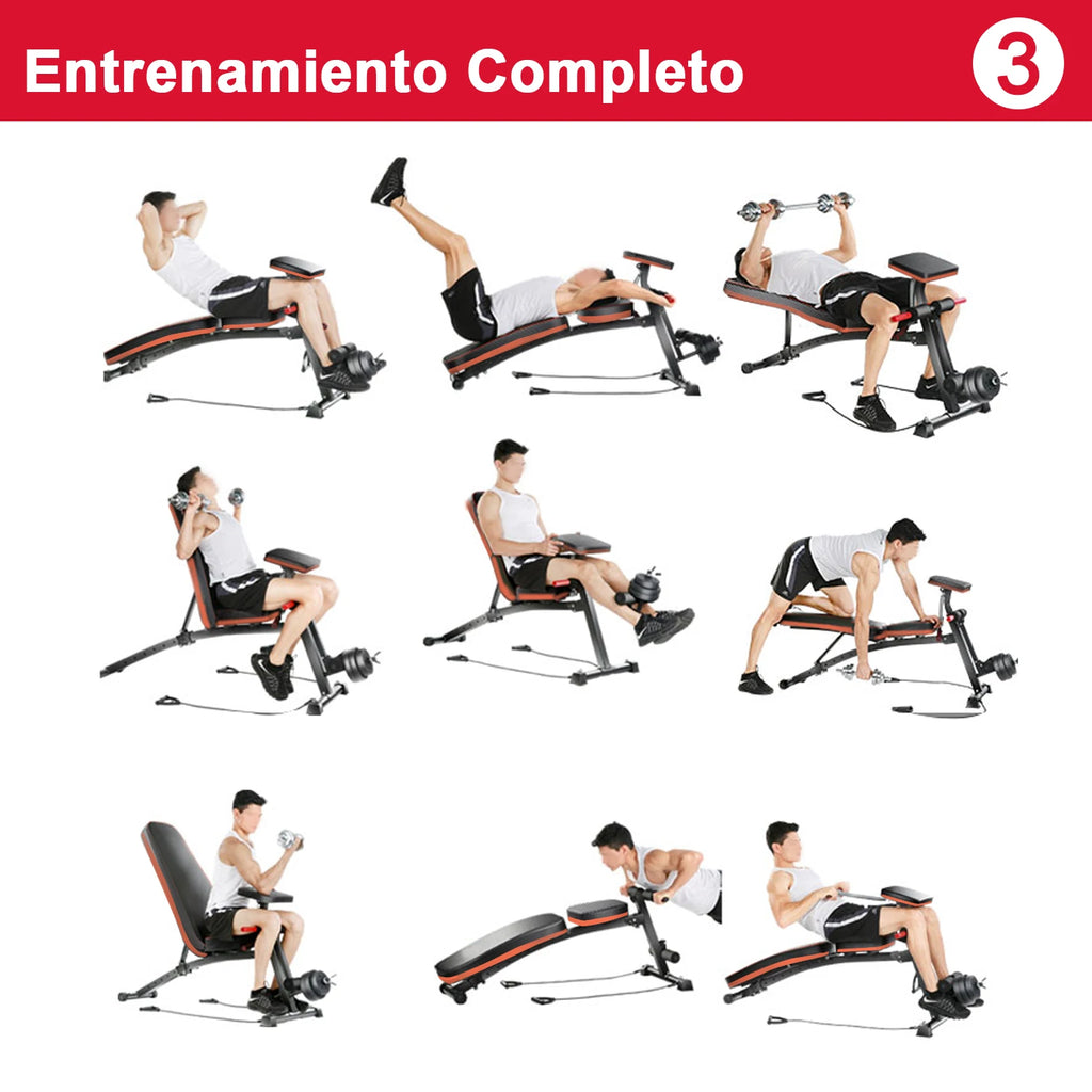 HOMCOM Banco de Pesas Inclinable Banco de Musculación Respaldo Inclinable