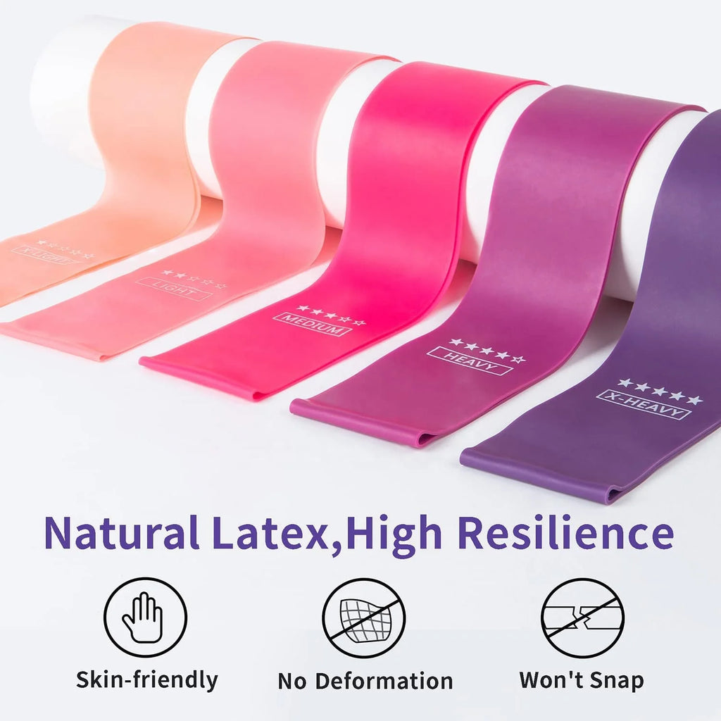 Zakerda Pink Loop Latex Elastic Yoga Hip Booty Exercise Resistance Bands Workout Home Gym Sports Fitness Bands Body Building
