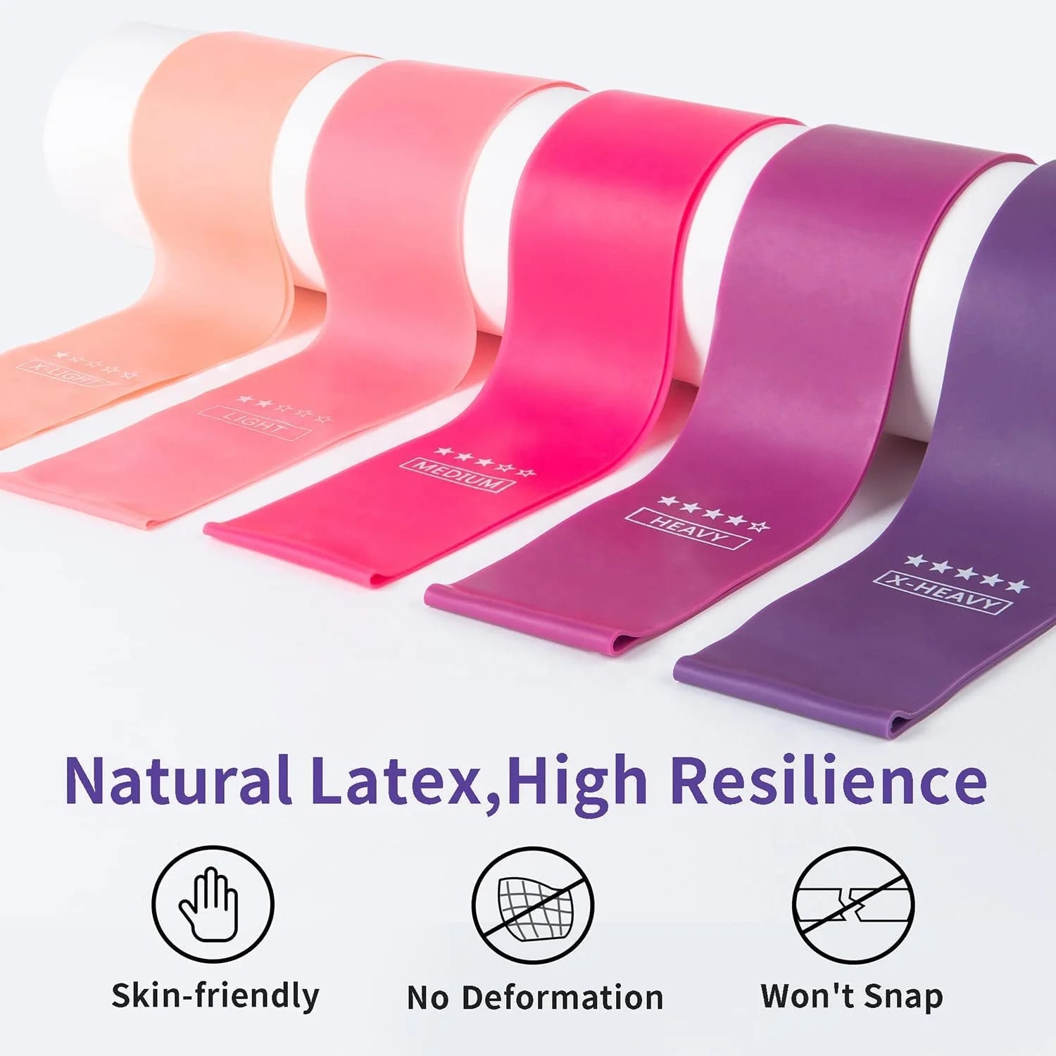 Zakerda Pink Loop Latex Elastic Yoga Hip Booty Exercise Resistance Bands Workout Home Gym Sports Fitness Bands Body Building