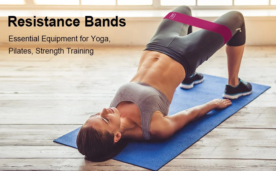 Zakerda Pink Loop Latex Elastic Yoga Hip Booty Exercise Resistance Bands Workout Home Gym Sports Fitness Bands Body Building