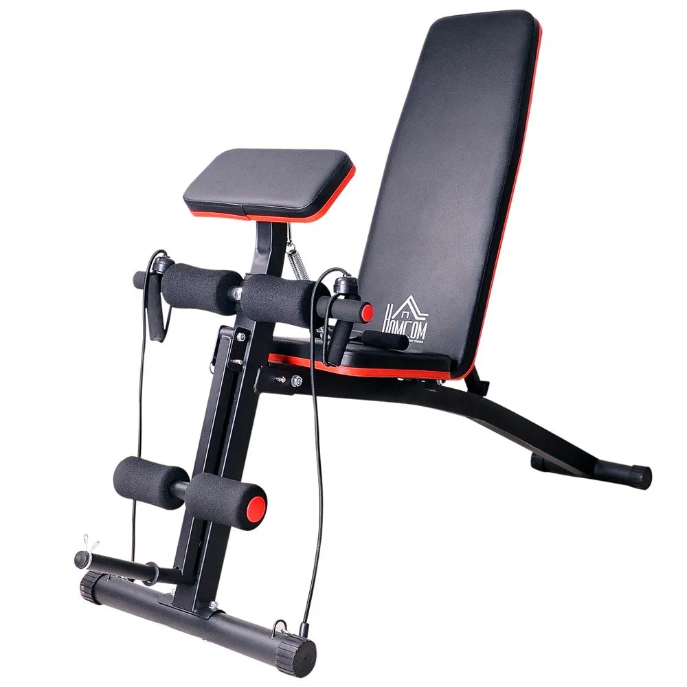 HOMCOM Banco de Pesas Inclinable Banco de Musculación Respaldo Inclinable